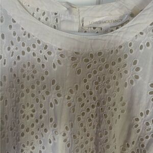 LoveShackFancy Cream Eyelet Floral Top